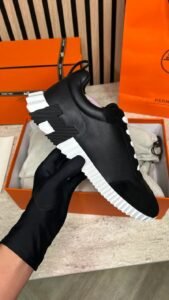 Hermes bouncing sneaker black and white