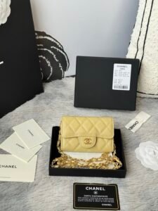 Chanel Mini Sac Gold Buckle butter yellow