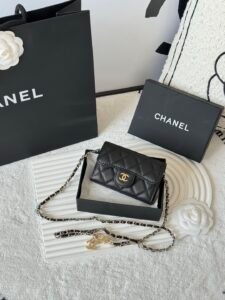 Chanel Mini Sac Gold Buckle caviar black