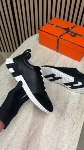 Hermes bouncing sneaker black and white